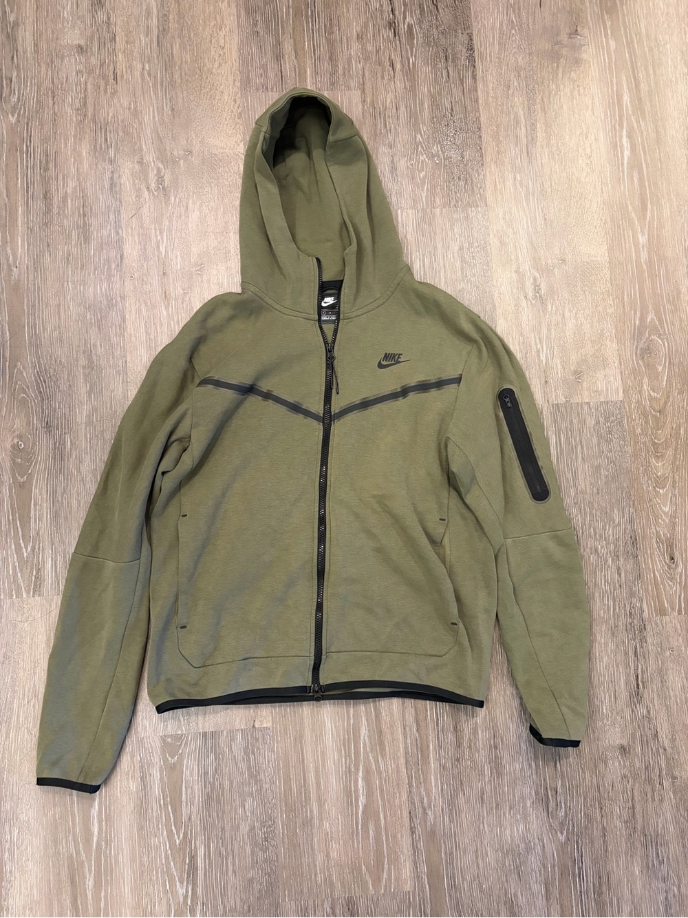 Nike Tech Olive Green Men's Zip-Up Hoodie Jacket
